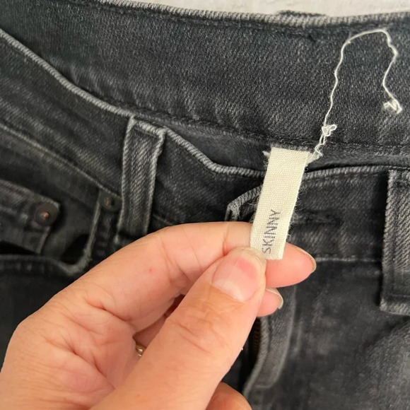 Rag & Bone Rock w/ Holes Skinny Jeans Women's Size 25 Black Distressed Stretch - Picture 5 of 9